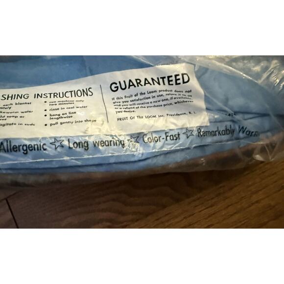 Vintage Fruit Of The Loom Flora Loom 72” X 90” Pink Blue Plaid NOS In Package - Picture 7 of 9